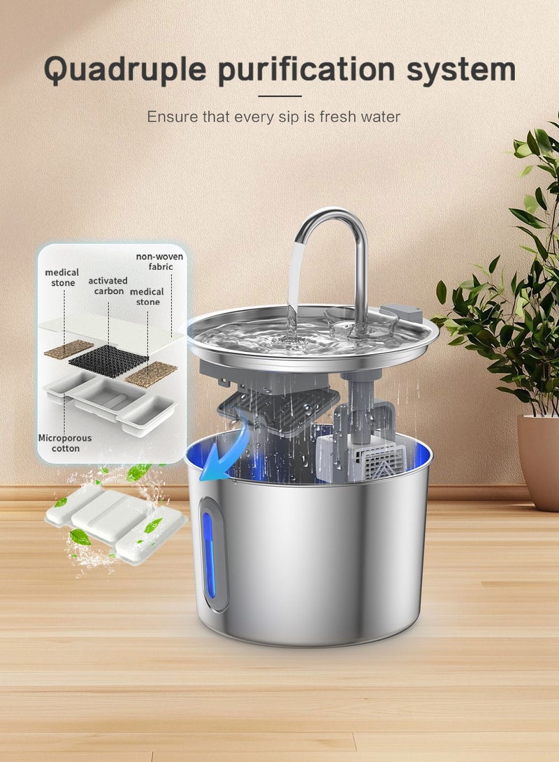 كيدل 2.2L تلقائي نافورة ماء القطط نافورات شرب الحيوانات الأليفة الهادئة جدا للقطط في الأماكن الداخلية - Image 4